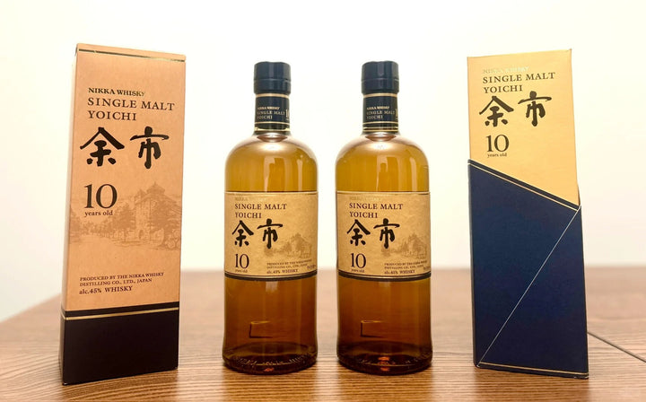 Two Yoichi 10 year old bottles with different packaging