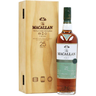 高價收購麥卡倫Macallan 25年黃金三桶木盒版